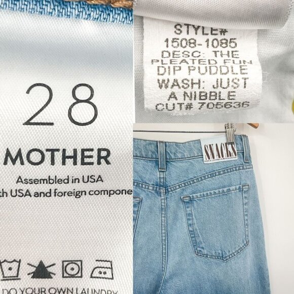 NEW MOTHER SNACKS! Pleated Fun Dip Puddle Jeans Just a Little Nibble Straight - Picture 15 of 15